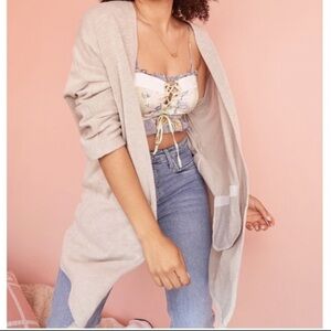 Donni Anthropologie Slouchy Gray Cardigan